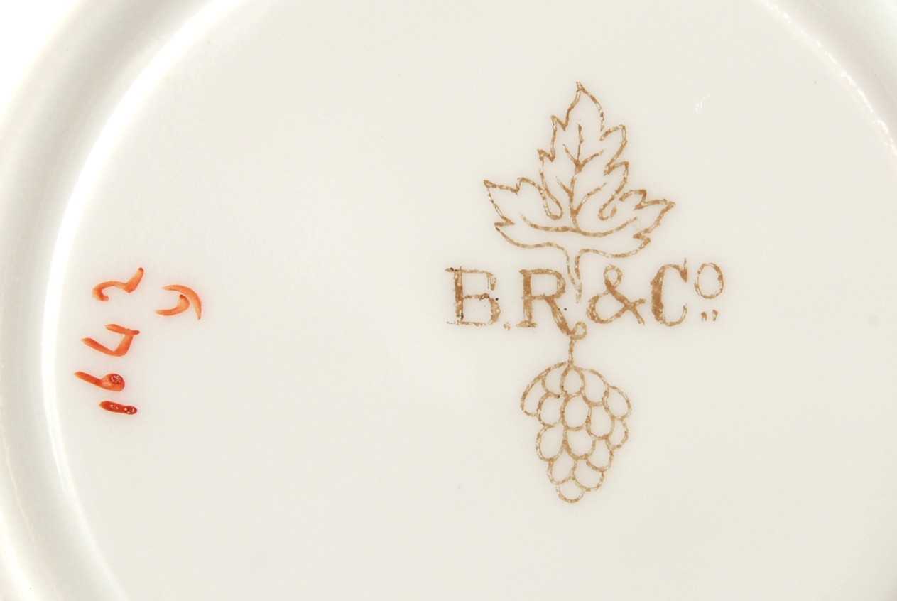 Birks Rawlins & Co Saucer 1662 Y China B.R. & Co. Blue Flowers Green Leaves Item image 3