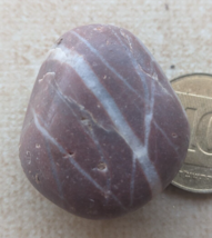 Natural Red MINERAL Rough Raw Stone Rock with White lines Netanya Beach ... - $1.63