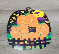 Vintage Hallmark Halloween Pumpkin Cat Bat Candy Diecut - £7.69 GBP