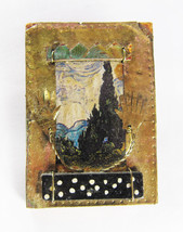 Unique Vintage Signed Artisan Mixed Media Pin Brooch - £38.87 GBP