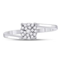 Diamond Round Engagement Bypass Ring 10k White Gold Size 7 - £251.14 GBP