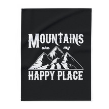 Personalized Fleece Blanket: Mountains Are My Happy Place - $24.72+