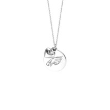 Nfl Philadelphia Eagles DISK/PUFF Heart Necklace Silver - Official Licensed - £91.90 GBP