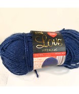 Red Heart With Love Metallic Yarn Royal Yarn navy dark blue sparkle acrylic - $30.18 CAD