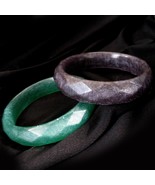 Choice of Color Green pearl or Purple Pearl Resin Faceted Bangle Bracele... - £17.26 GBP