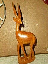 Besmo Hand Carved Wooden Antelope Gazelle Made Kenya Nos Facing Left - £11.47 GBP