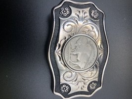Buffalo Nickel Coin Vintage 2” Silver-tone Western Belt Buckle Antique Coin - £25.68 GBP