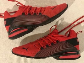 Puma Men’s Size 8.5 Red 376423-01 Axelion Interest Stripe Running Shoes GC! - £27.68 GBP