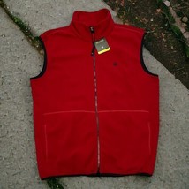 NWT Nautica Competition Mens XXL Red Vest Nautex Fleece Full Zip Sleeveless VTG - £29.54 GBP