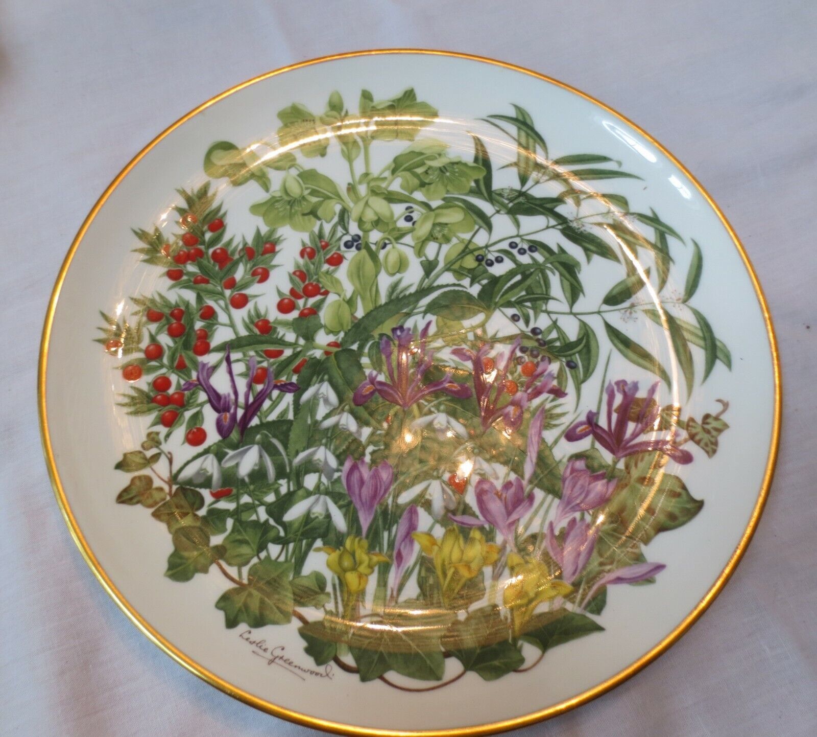 Franklin Mint Royal Horticultural Society Flowers of the Year plate February - £15.98 GBP