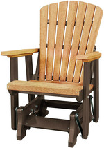 Adirondack Glider Chair - Cedar &amp; Tudor Brown Fan Back All-Season Poly Chair Usa - £474.49 GBP
