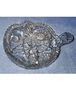 EAPG Heavy Deep Press Cut Clear Glass Nappy Pin Wheels Stars Floral - $12.95