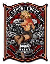 Knucklehead Motorcycle Pin-Up Plasma Cut Metal Sign - £39.92 GBP
