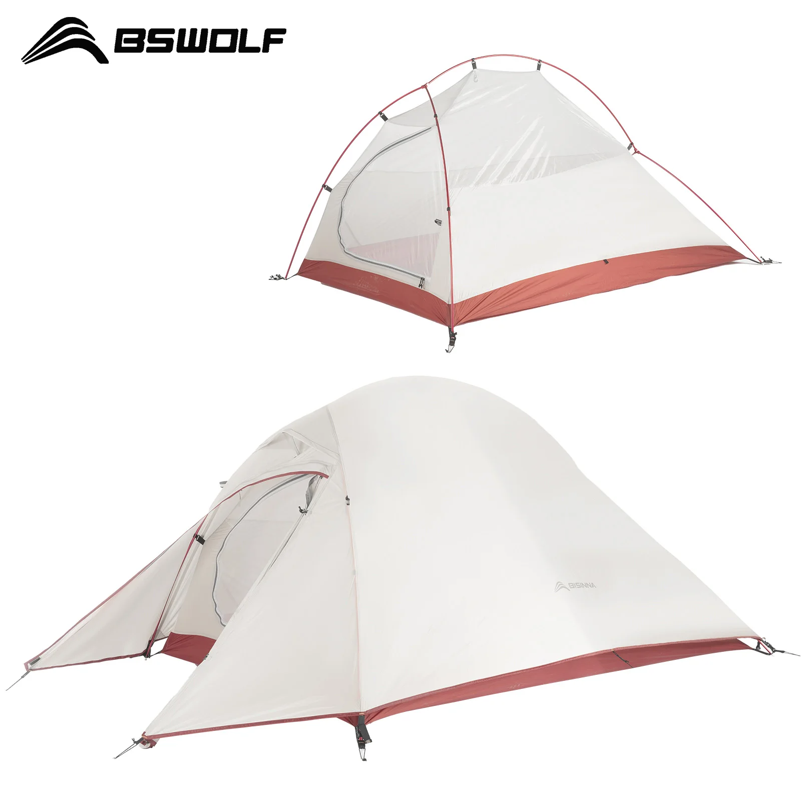 BSWolf Ultralight Camping Tent  Backpack Tent 20D Nylon Waterproof Outdoor - £152.73 GBP+