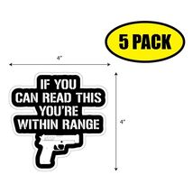 5 PACK 4"x4" READ THIS WITHIN RANGE Sticker Decal Humor Funny Gift VG0114 - $6.53