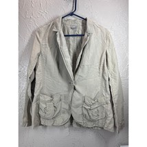 J Jill Silk Linen Jacket Women One Button Lightweight Shirt Coat Small P... - $557.80 MXN
