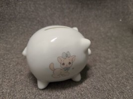 Precious Moments Porcelain Piggy Bank, 1985, Cute Kitten with Original L... - £11.21 GBP