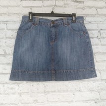 Tint Womens Skirt 6 Blue Short Jean Denim Western Flap Back Pockets Embr... - $19.99