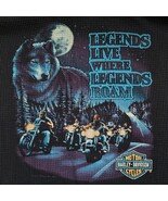 1991 Harley Davidson Wolf Legends Thermal Long Sleeve Shirt J&amp;P Cycles V... - €103,27 EUR