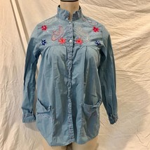 Vintage Country Scruffs Clothing Company Blue Western Shirt Womens Shirt... - $19.79