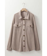 Smoke Gray Solid Corded Drop Shoulder Plus Size Shacket - $36.45