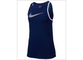 Nike Womens Activewear Dri Fit Glam Logo Training Tank Top,Blue/White,X-Small - £26.40 GBP