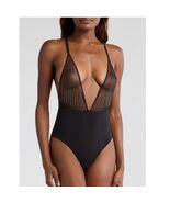 Etam Effusion Rhinestone Bodysuit Lingerie, Sexy Black Crystal, Size Sma... - €42,07 EUR