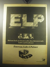1974 ELP Emerson, Lake &amp; Palmer Advertisement - Welcome Back, my friends - £14.77 GBP