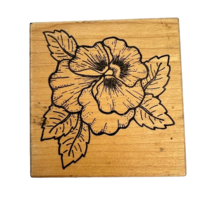 Vintage Great Impressions Pansy Flower Bloom Leaves Rubber Stamp H82 - £15.92 GBP