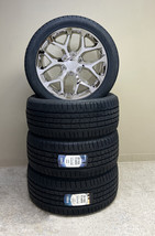 22&quot; Chrome Snowflake Wheels All Season Tires Fit 2000-2023 Chevy Silverado Tahoe - £1,863.34 GBP