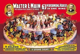 Sixty-Three Performing Horses in One Ring: Walter L. Main Shows - Art Print - £17.57 GBP+