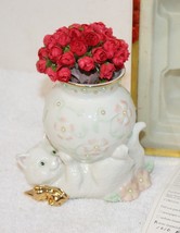 Lenox Petals &amp; Pearls Cat Rose Bouquet Bud Vase # 6249361 ~ Open Box + P... - £39.81 GBP