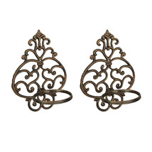 Cast Iron Copper Wall Hanging Flower Pot Holder Mounted Planter Ring Set of 2 - £47.46 GBP