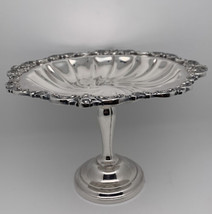 Vintage Baroque By Wallace Pedestal Compote Bowl Silverplate #274 - £42.38 GBP
