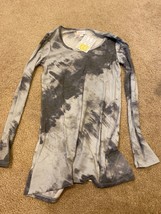 Lularoe Lynnae Long Sleeve Shirt xxsmall 2XS NWT gray marbled tie dye - £14.55 GBP