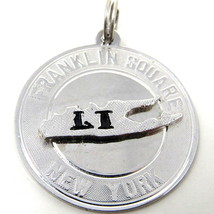 Franklin Square LI NY Charm Silver Vintage Island Superimposed Pendant     #290C - £49.83 GBP