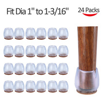 24Pcs Chair Leg Silicone Caps Pad Furniture Table Feet Cover Floor Protector - £18.37 GBP