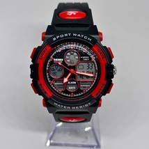 Skmei Dual Time Black Red Digital Water Resistant Sports Watch New Battery - $26.19