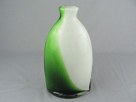 Vase Abstract Art Glass Free Form Flowing Design Oval Shape Interior Painted 11&quot; - £34.02 GBP