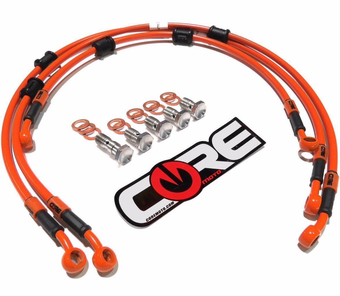 Honda Grom Brake Lines 2016-2025 (Non-ABS) Front Rear Orange Stainless S... - $131.61