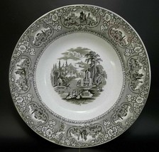 Medina Stone Ware Brown Transferware Low Bowl England Rare Italy Landscape - £10.36 GBP