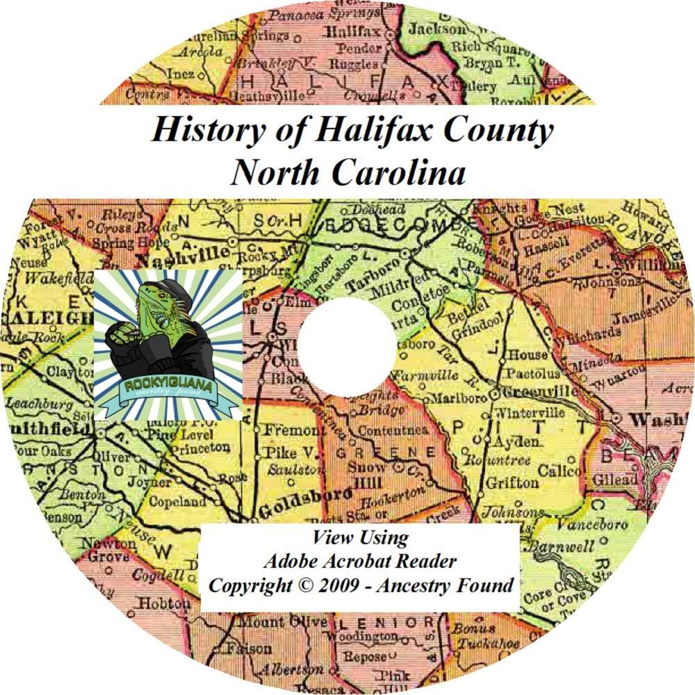 1918 - HALIFAX County North Carolina NC - History Genealogy Families - CD DVD