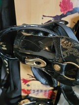 Burton snowboard Bindings notori sz M Black Gold Faux Snake Skin  - £101.09 GBP