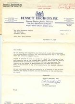 Bennett Brothers Jewelers Letter &amp; Envelope Chicago Illinois 1958  - $11.88