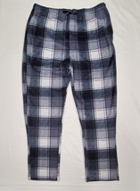 XL- Perry Ellis Portfolio Jet Black Plaid Soft Comfort Fit Pajama Sleep Pants - £14.01 GBP