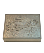 Hamilton Bermuda Vintage Metal Souvenir Box Wood Interior - $61.13