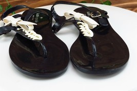 kate spade new york Sz 10 M Black Thong Synthetic Women Sandals - £15.53 GBP