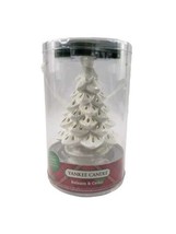 2015 Yankee Candle White Christmas Ceramic Tree Liminary Tea Light Balsam Cedar  - £15.46 GBP