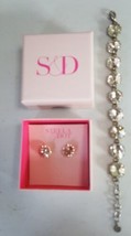 stella and dot bracelet and  earrings crystal  - £14.47 GBP