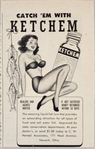 1952 Print Ad Ketchem Liquid Fish Lure Pretty Lady Handel Newark,Ohio - £6.78 GBP